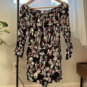 Cupcake & cashmere off-shoulder romper with pockets